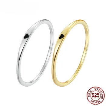 Обручальное кольцо в форме сердца из стерлингового серебра 925 пробы, Наращиваемое кольцо-обещание для нее, 2 цвета, размер 5-10