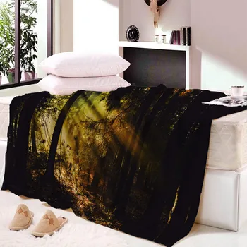 Одеяло Forest FleeceThrow, теплое фланелевое коралловое одеяло, плюшевое постельное белье для дивана для подростков и взрослых, подходящее для семейного гостиничного дивана