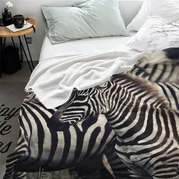 Одеяло Zebra Зимнее Покрывало для кровати Фланелевое Уютное Теплое Тканевое Пледовое покрывало для дивана на заказ, покрывало для кровати из короткого флиса