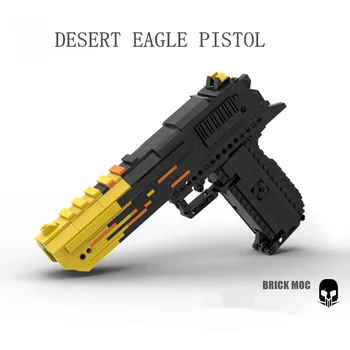 Одиночный Выстрел Desert Eagle Пистолет Строительные Блоки Может Стрелять MOC Модель Пистолета DIY Набор Кирпичей Игрушки Для Детей Рождественские Подарки Для Детей