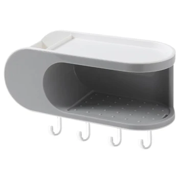 Однослойная коробка для мыла с крючком Без перфорации, настенный ящик для хранения мыла в ванной комнате