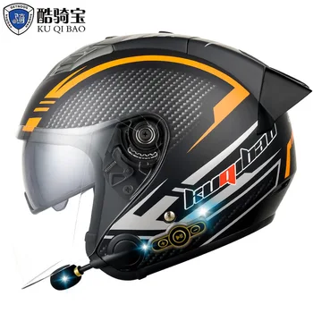 Одобренный DOT мотоциклетный шлем с открытым лицом 3/4 дюйма с Bluetooth гарнитурой наушниками и съемным вкладышем аксессуары для мотоциклов