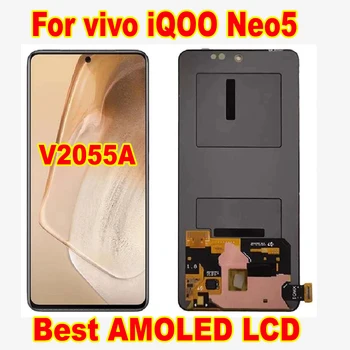 Оригинальный Лучший AMOLED ЖК-Дисплей С Сенсорной Панелью, Дигитайзер Экрана В Сборе, Стеклянный Датчик Для vivo iQOO Neo5 V2055A Phone Pantalla