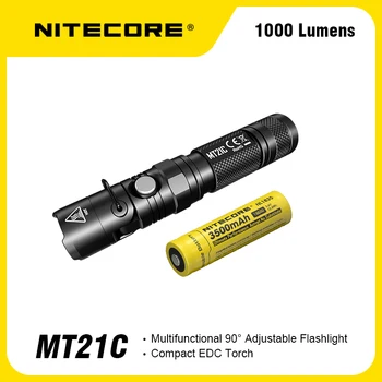 Оригинальный фонарик NITECORE MT21C CREE XP-L HDV6 LED с регулировкой на 90 ° 1000LM С аккумулятором NL1835 Переносной фонарь Troch