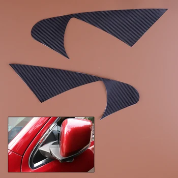 Основание автомобильного зеркала Треугольная формовочная накладка Наклейка Подходит для Jeep Grand Cherokee 2011-2020 2021 Черный винил в стиле углеродного волокна