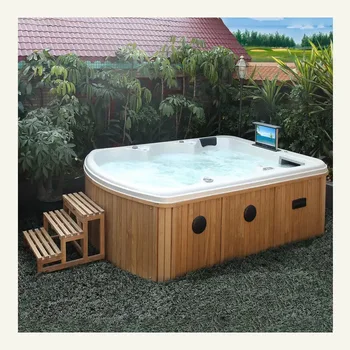 открытые акриловые гидромассажные ванны и спа-салоны на 6 персон, роскошная гидромассажная ванна в саду, гидромассажная ванна