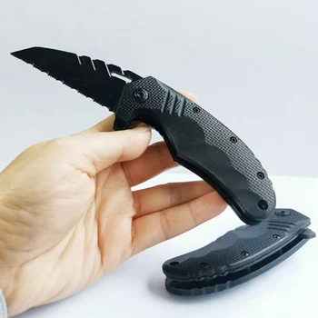 Открытый складной нож с зазубренным лезвием Мини-нож для самообороны на открытом воздухе инструмент для кемпинга Бесплатная доставка