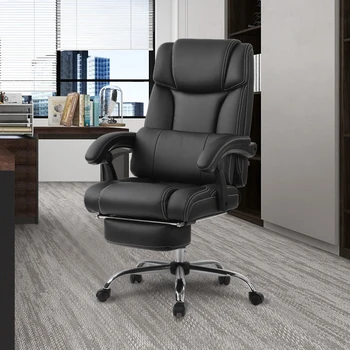 Офисное кресло - высококачественная искусственная кожа/двойная подкладка/ поддерживающая подушка и подставка для ног