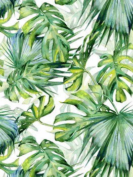 Очистите и приклейте съемные самоклеящиеся обои из пальмовых листьев, предварительно подготовленные водонепроницаемые обои для декора стен ресторана, наклейки