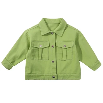 Пальто для девочек, однотонная детская весенне-осенняя куртка 2023 года, новый повседневный стиль, детская одежда для девочек