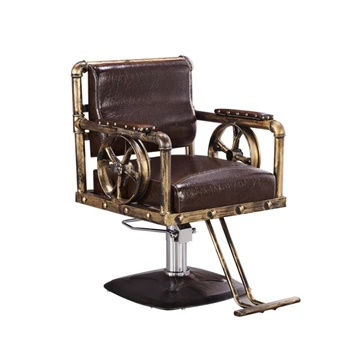 Парикмахерское кресло в стиле ретро из кованого железа, парикмахерское кресло, кресло для стрижки волос, парикмахерский салон, специальное подъемное парикмахерское кресло