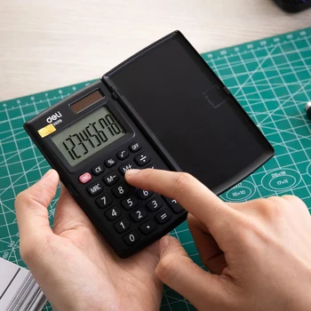 Переносной калькулятор для гастронома, Карманный Мини-Маленький Пластиковый Аккумулятор на 8 цифр, Двойное питание на солнечной батарее с крышкой