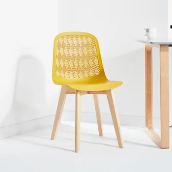 Пластиковые обеденные стулья с выдолбленным дизайном в скандинавском стиле, современный Простой бытовой табурет со спинкой, креативные стулья для столовой из массива дерева