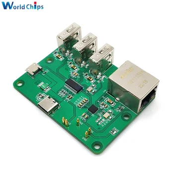 Плата расширения USB-Ethernet Для Raspberry Pi Zero HUB Adapter 3 USB 10/100 Мбит/с Ethernet-Интерфейс с Защитой от самовосстановления