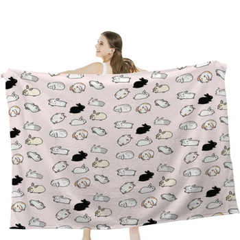 Пледы с кроликами, мягкое бархатное одеяло, постельное белье для путешествий, одеяло