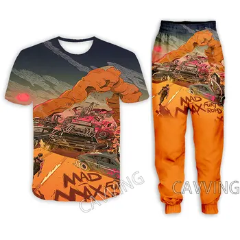 Повседневная футболка с 3D-принтом Mad Max + брюки для бега, брюки для бега, комплекты одежды для женщин / мужчин