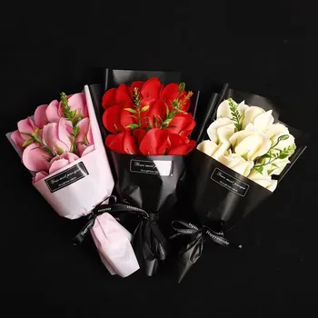 Подарок на День матери, имитация цветка из розового мыла, ручной букет, подарок друзьям на День Святого Валентина