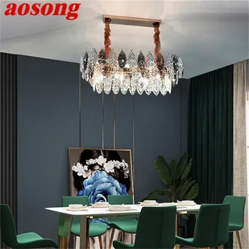 Подвесной светильник AOSONG, роскошные хрустальные лампы в постмодернистском стиле, светодиодный светильник, декоративный для домашней столовой