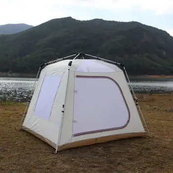 Полностью алюминиевая палатка для кемпинга на открытом воздухе, полностью автоматическая, двухслойная, утолщенная, защищенная от дождя.