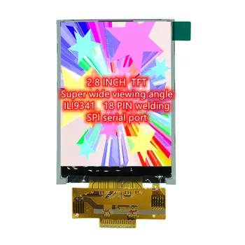 Полноцветный 2,8 дюймовый TFT LCD 18контактный 0,8 мм разрешение 240320 ILI9341 приводная микросхема super wide Visual Angel 4 wire SPI не менее 4 IO