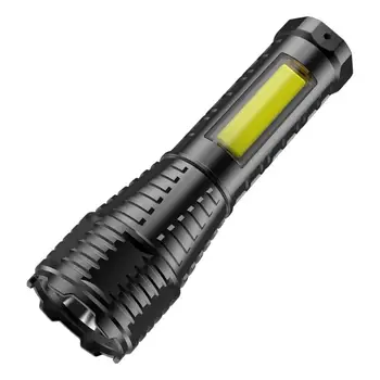 Портативный Мини-Светодиодный Фонарик 3 Режима USB Перезаряжаемый Зум-Факел Сильный Свет Открытый Кемпинг COB Лампа Водонепроницаемые Фонари