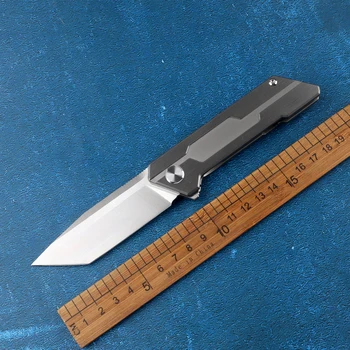Портативный складной нож с подшипником D2 Сталь Ручка из титанового сплава для выживания в походе Режущий EDC инструмент