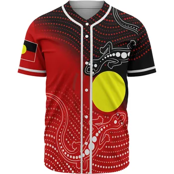 Последняя Летняя Мода бейсбольная майка Aboriginal Blue Turtle Lizard С 3D Принтом По Всему Телу Мужская Повседневная Бейсбольная рубашка BQY03