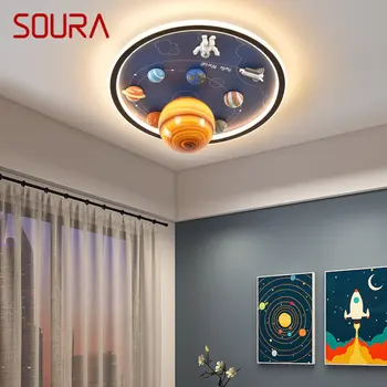 Потолочный светильник SOURA Children's Planet со светодиодной мультяшной подсветкой для домашнего декора Детской комнаты детского сада с дистанционным управлением