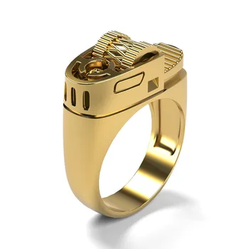 Потрясающая и уникальная мужская мода, позолоченное кольцо-зажигалка, подарок на годовщину Свадьбы, Обручальное кольцо, ювелирные кольца, Рождественские подарки для мужчин