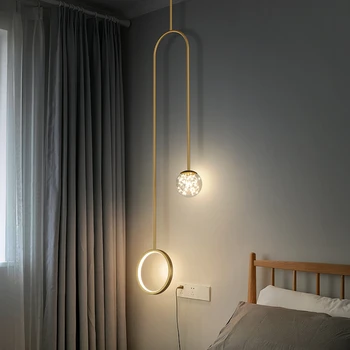 Прикроватная люстра Современный минималистичный креативный Звездный светильник Спальня Кабинет Длинная линия Маленькая подвесная лампа люстра