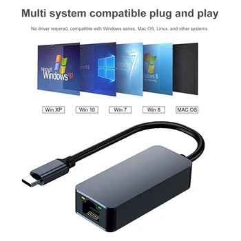 Проводной 2500 Мбит/с USB 2,5 Гбит/с Внешняя Сетевая Карта Type C Конвертер RJ45 Gigabit Ethernet Lan Адаптер Концентратор Для MacBook iPad Pro