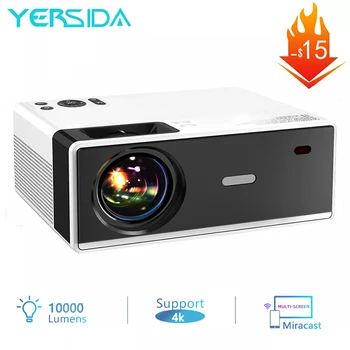Проектор YERSIDA P3 smart TV 1080P проектор с встроенным светодиодным проектором для домашнего кинотеатра мощностью 10000 люмен для телефона Android iPhone