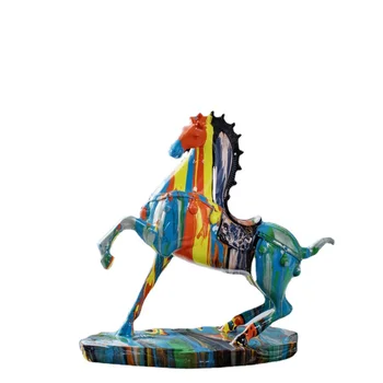 Простой орнамент в виде лошадки из смолы Для входа в гостиную, украшения офисных столов, открытие и Новоселье