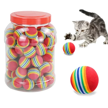 Радужные игрушки для кошек EVA, мяч для интерактивных игр с кошками и собаками, погремушка, царапающий мяч EVA, Тренировочные мячи, Игрушки для домашних животных, принадлежности
