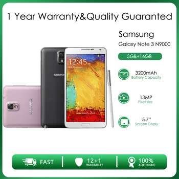 Разблокированный Samsung Galaxy Note 3 N9000 Micro-SIM 3 ГБ ОЗУ 16 ГБ ПЗУ 13 МП 5,7 