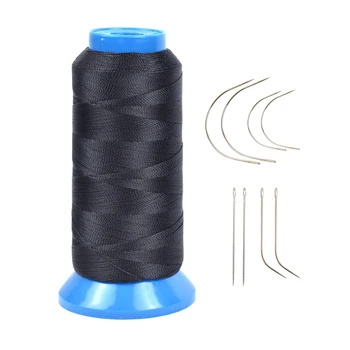 Размер нити для плетения 210D Высокопрочная полиэфирная нить для шитья париков, кожи, плетения волос, ручного шитья своими руками (черная)