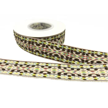 Разноцветная жаккардовая лента Шириной 1 дюйм для аксессуаров для подушек, штор и сумок, 5 ярдов в рулоне