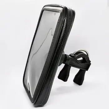 Регулируемый держатель для руля мотоцикла с водонепроницаемым чехлом на молнии для мобильных телефонов с диагональю 5,5 дюймов