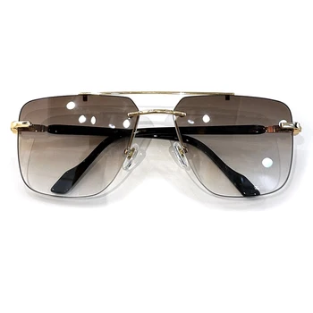 Ретро-бескаркасные солнцезащитные очки-авиаторы 2023, Популярные Новые очки из сплава, Квадратные Крутые солнцезащитные очки большого размера