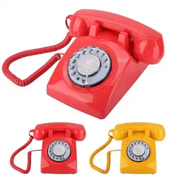 Ретро-телефон с поворотным набором номера, винтажный стационарный телефон, настольный телефон