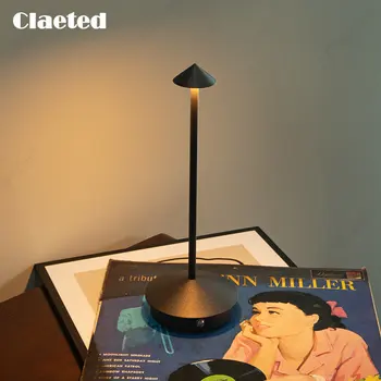 Роскошная металлическая настольная лампа Nordic Touch Перезаряжаемая Беспроводная настольная лампа для спальни Ресторанный ночник Романтическая настольная лампа