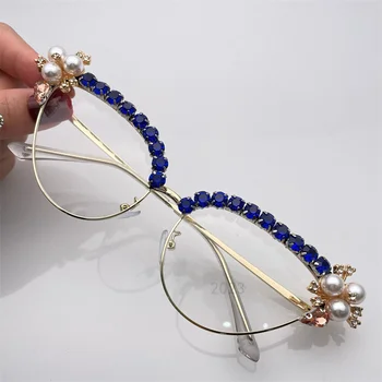Роскошные дизайнерские очки для чтения со стразами для женщин, блокирующие синий свет, компьютерные очки для чтения FML