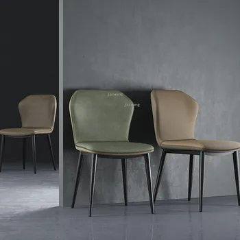 Роскошные обеденные стулья Nordic Light, креативная кухонная мебель в современном итальянском стиле, Минималистичная Спинка Кожаного обеденного стула TG