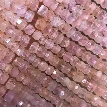 РОССЫПНЫЕ бусины AAA розовый морганитовый кругляш ограненный 6/8 мм оптом для ювелирных изделий DIY, ожерелье 16 см