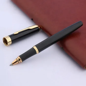 Ручка-роллер BAOER 388 черного и яркого цвета с золотистыми стрелками