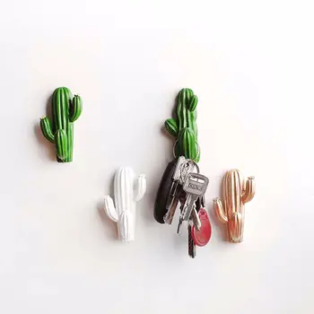 Самоклеящийся 3D Крючок-вешалка Креативный Кактус из смолы Настенный Крючок Вешалка для ключей Аксессуары для украшения дома