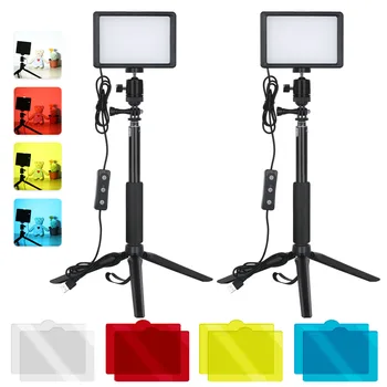 Светодиодная панель для фотосъемки и видеосъемки Комплект ламп для фотостудии со штативом Фильтры RGB для прямой трансляции видеоконференций