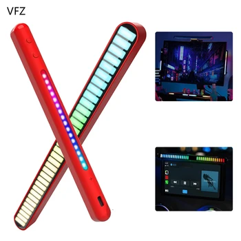 Светодиодная подсветка VFZ, перезаряжаемый RGB, управление звуком, игра, музыкальный ритм, Звукосниматель, автомобильный телевизор, Декор рабочего стола компьютера, Рассеянный свет