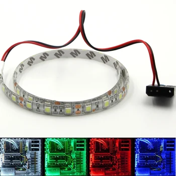 светодиодная подсветка, неоновая RGB-лента, 24-клавишный пульт дистанционного управления для корпуса ПК, фон 12 В, корпус компьютера, клейкая лента, подсветка, разъем Molex 4Pin