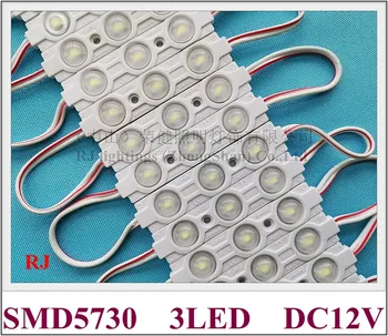 Светодиодный модуль классический ПВХ инжекционный светодиодный модуль подсветки вывески DC12V SMD 5730 3 светодиода 1.2 Вт IP65 70 мм (L) * 15 мм (W) * 7 мм (H) алюминиевая печатная плата